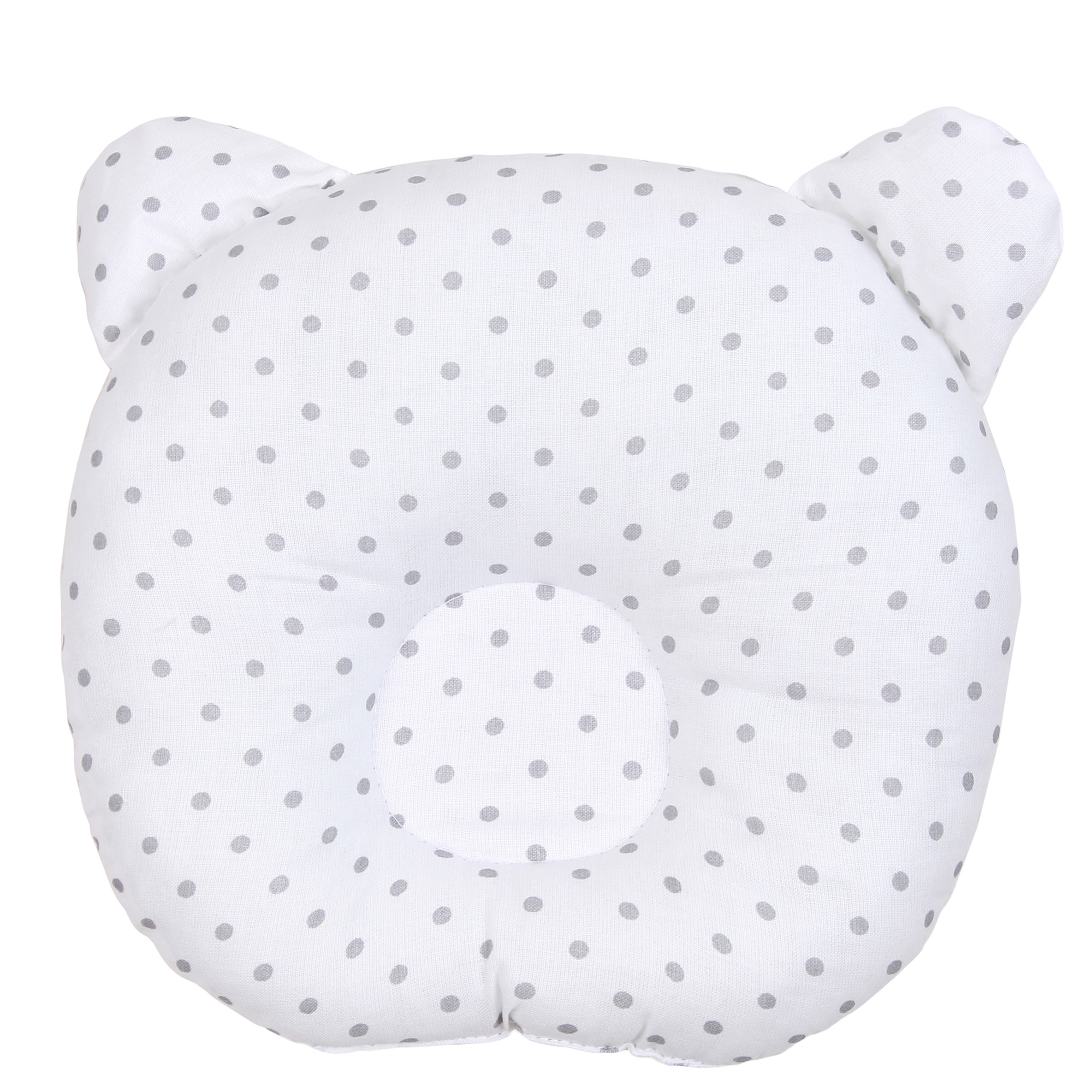 Подушка AmaroBaby анатомическая First Pillow Горошек серый - фото 1