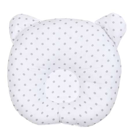 Подушка AmaroBaby анатомическая First Pillow Горошек серый