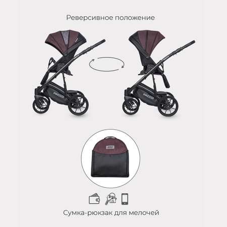 Коляска детская универсальная Riko Basic PACCO 2 в 1 01 Plum сливовый-черный