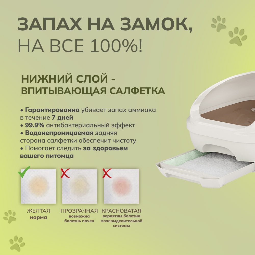 Антибактериальная салфетка Unicharm DeoToilet дезодорирующая для cистемных туалетов для кошек 20 шт - фото 4