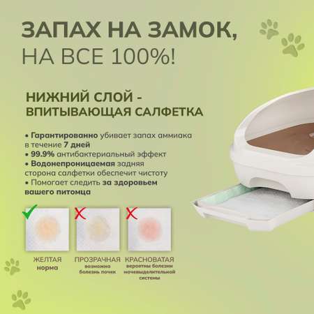 Антибактериальная салфетка Unicharm DeoToilet дезодорирующая для cистемных туалетов для кошек 20 шт