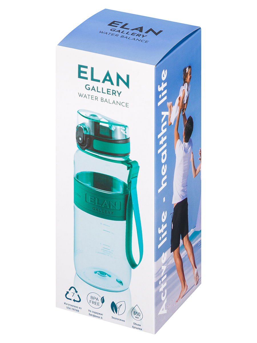 Бутылка для воды Elan Gallery 650 мл Water Balance хвойно-зеленая - фото 11