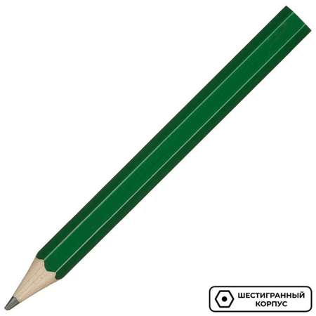 Карандаш Attache чернографитный 88 мм шестигранный HB зеленый корпус под лого 50 шт