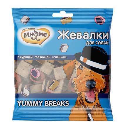 Лакомство для собак Мнямс Жевалки Yummy breaks с курицей-говядиной-ягненком 150г