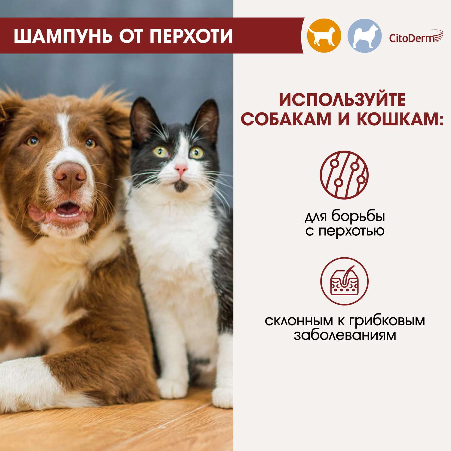 Шампунь для кошек и собак CitoDerm от перхоти 200мл - фото 4