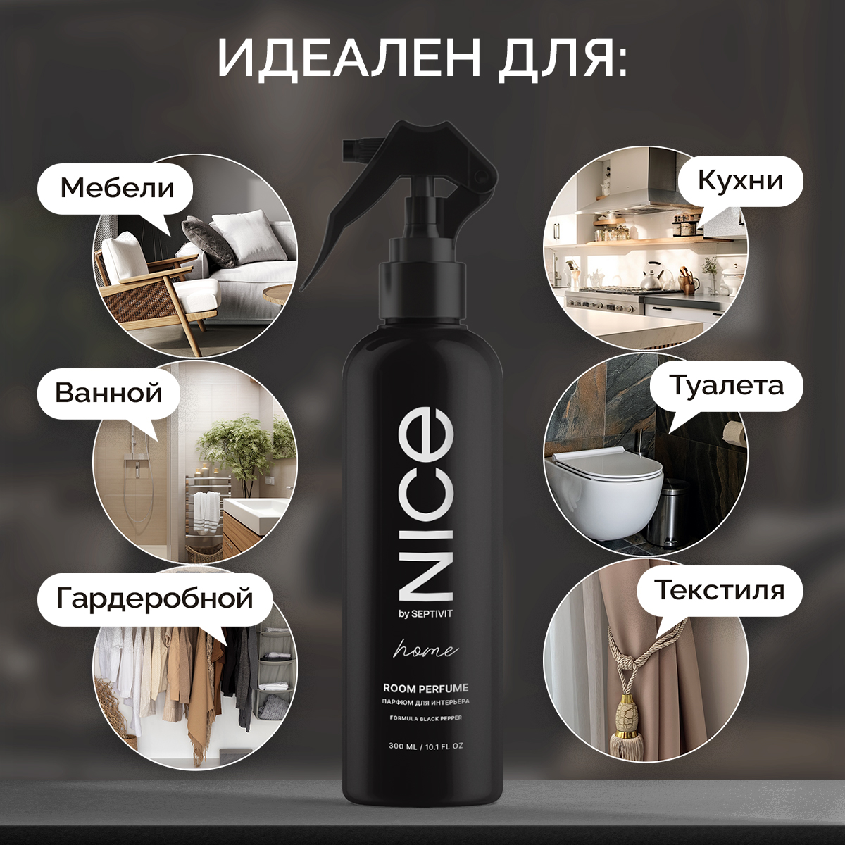 Освежитель для дома NICE by Septivit Black Pepper 300мл