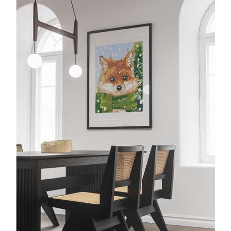 Картина по номерам 50х40 Selfica Зимняя лисичка