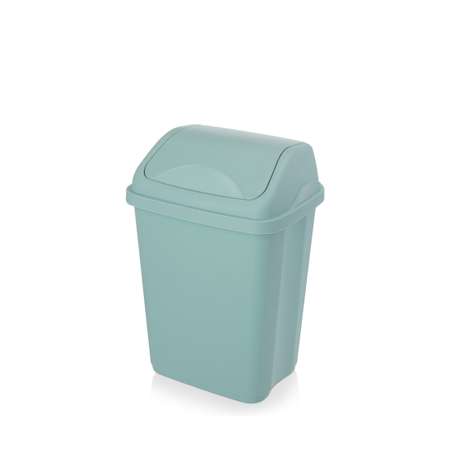 Контейнер для мусора elfplast ведро с крышкой 5 л 20.5х16х29 см серо-голубой