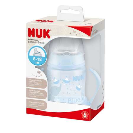 Бутылочка Nuk First Choice Baby Blue с ручками 150мл с 6месяцев 10743821
