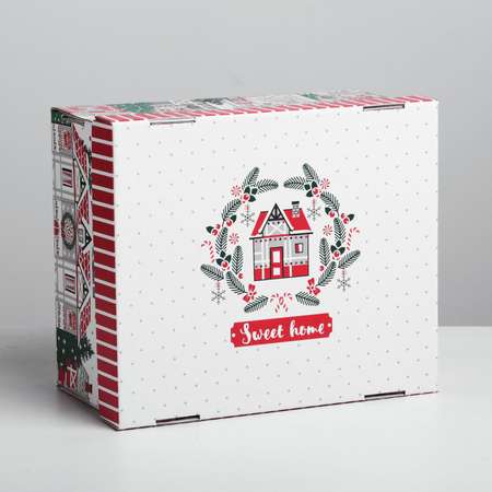 Складная коробка Дарите Счастье «Sweet home». 31.2×25.6×16.1 см