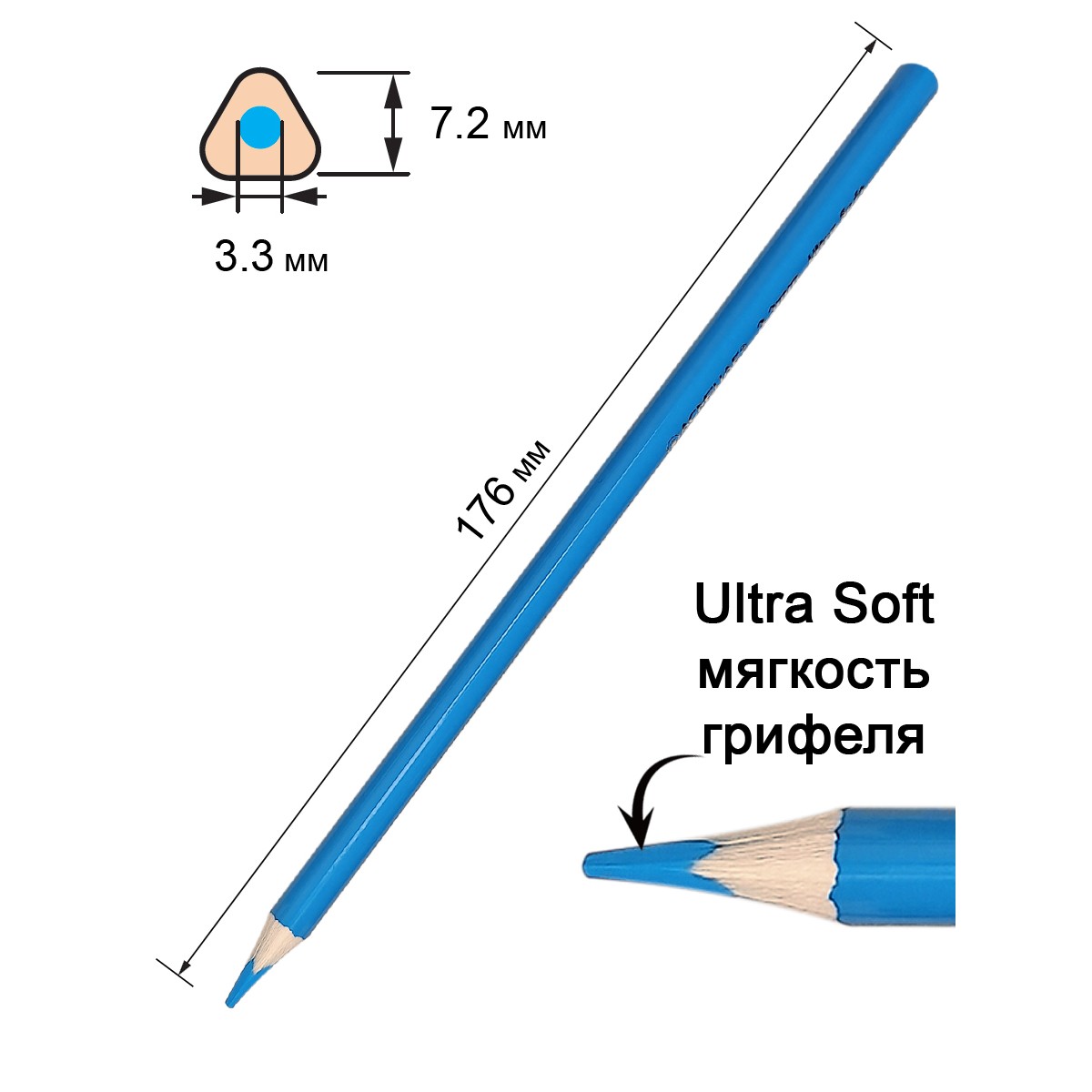 Цветные карандаши ACMELIAE мягкие Ultra Soft 24цв. в картонном футляре - фото 9