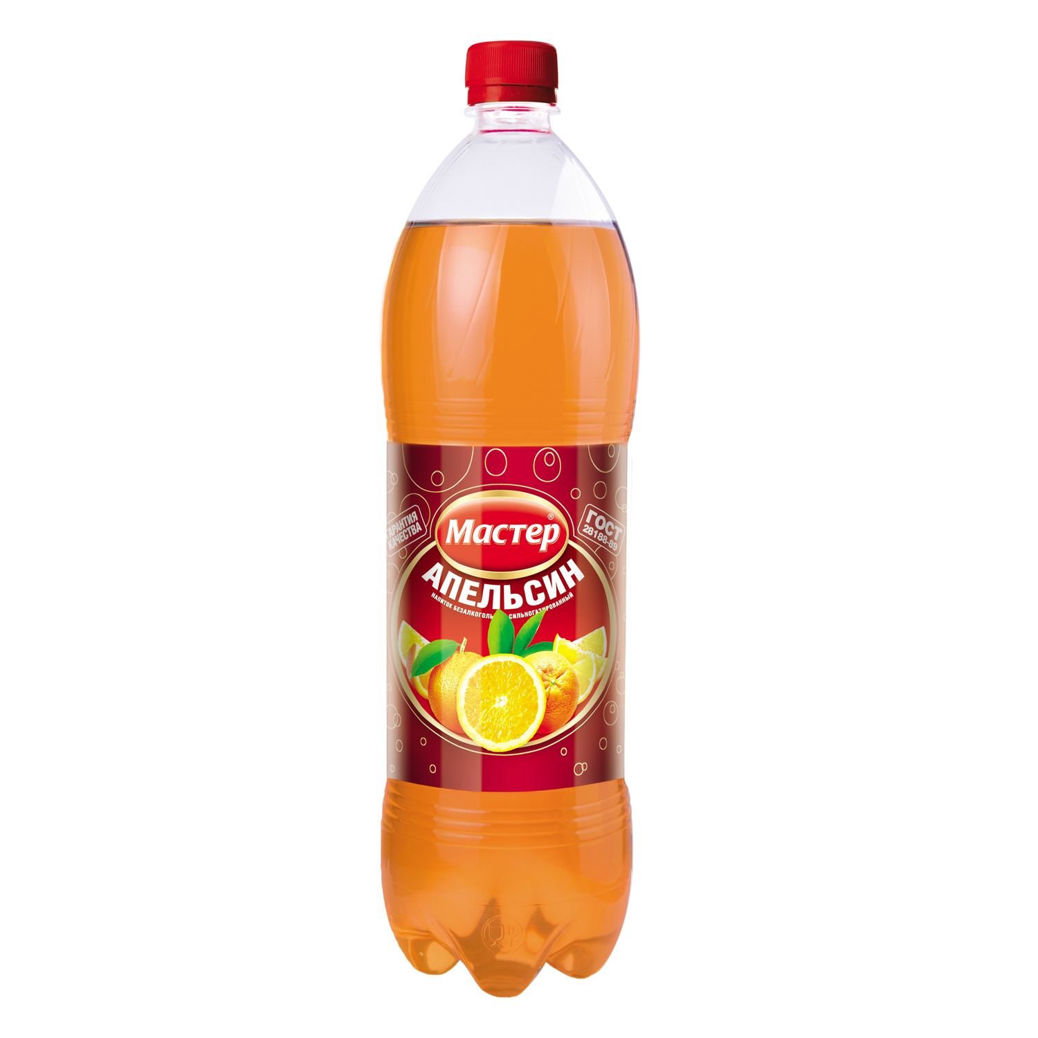 Напиток безалкогольный Мастер сильногазированный со вкусом апельсина 1.5л - фото 1