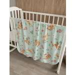 Плед Baby Nice micro flannel Оленята мятный 75х100 см