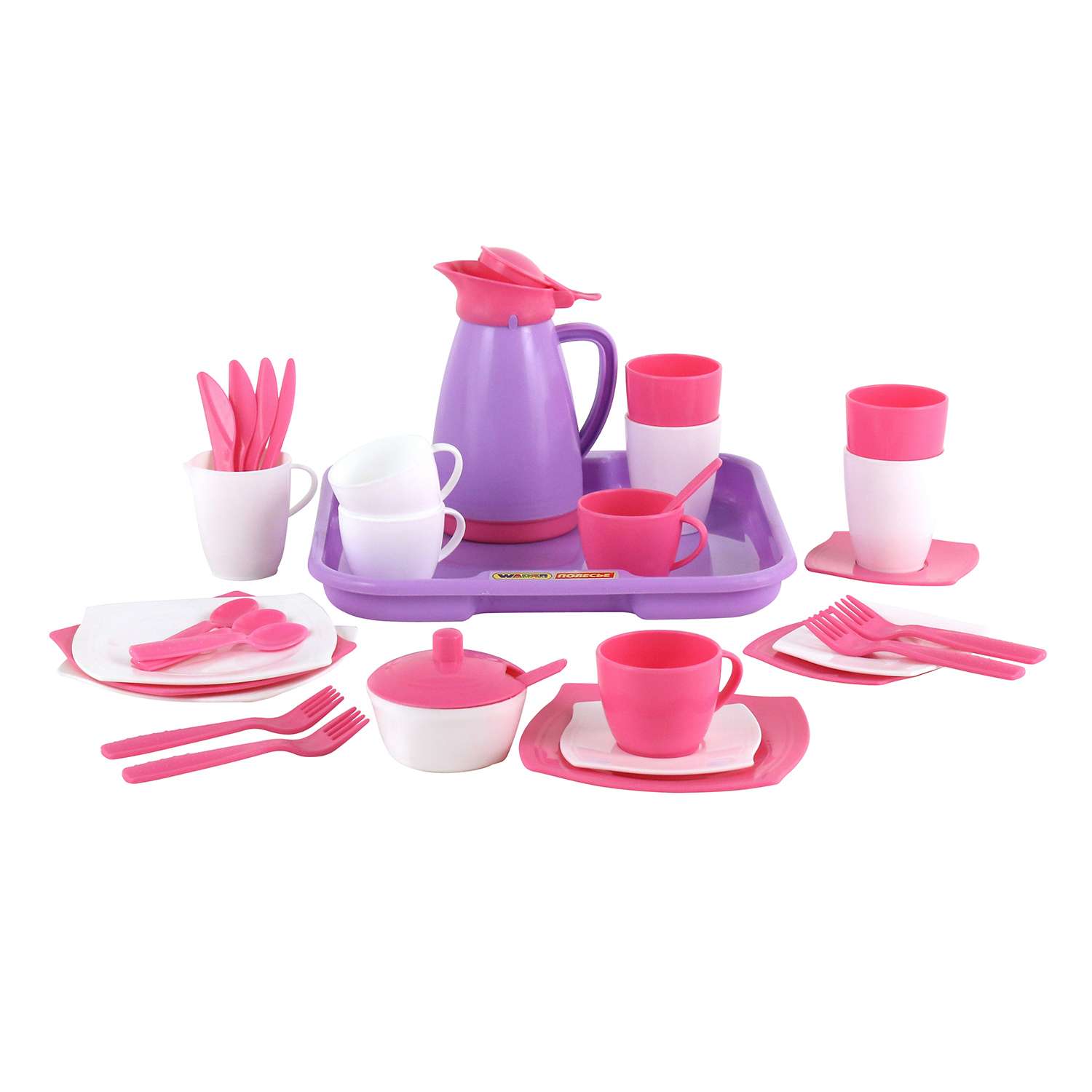 Набор посуды Полесье Алиса с подносом на 4 персоны (Pretty Pink) - фото 4