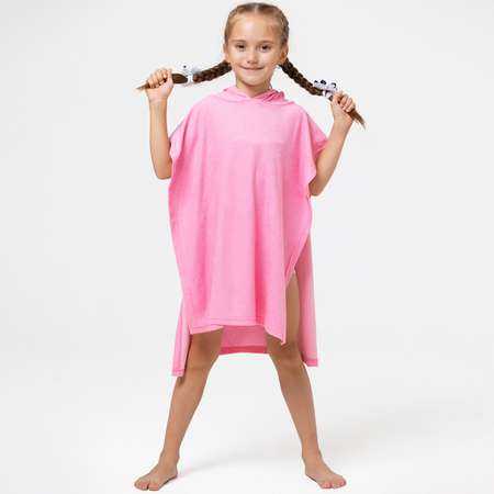 Полотенце-пончо HappyFox хлопок розовое