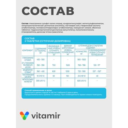 БАД для костей и суставов VITAMIR Остеонорм