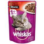 Корм влажный для кошек Whiskas 85г желе с говядиной и ягненком пауч