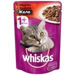 Корм влажный для кошек Whiskas 85г желе с говядиной и ягненком пауч