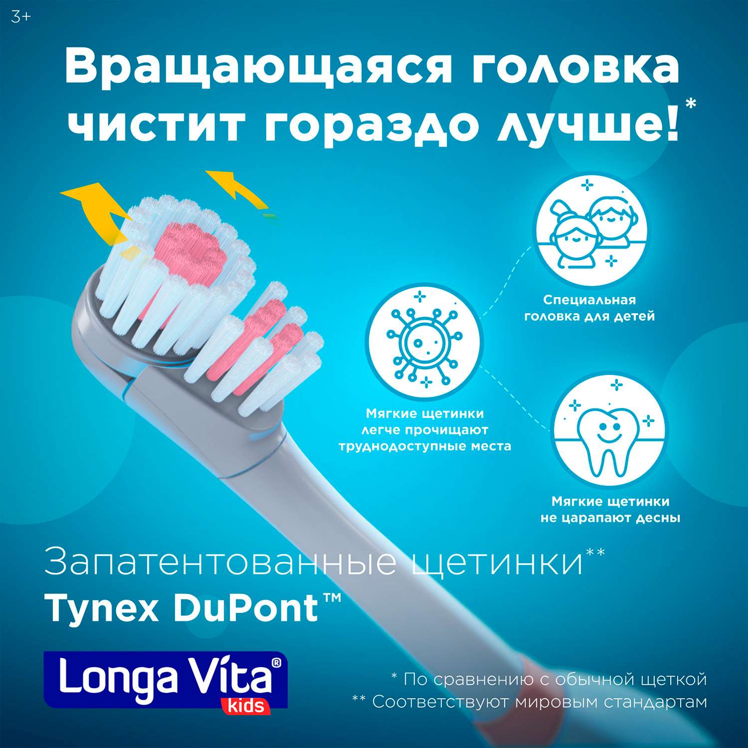Зубная щетка LONGA VITA Paw Patrol электрическая со сменной насадкой с 3лет Розовая - фото 4