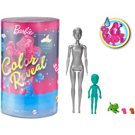 Набор Barbie Пижамная вечеринка куклы с питомцами в непрозрачной упаковке (Сюрприз) GRK14