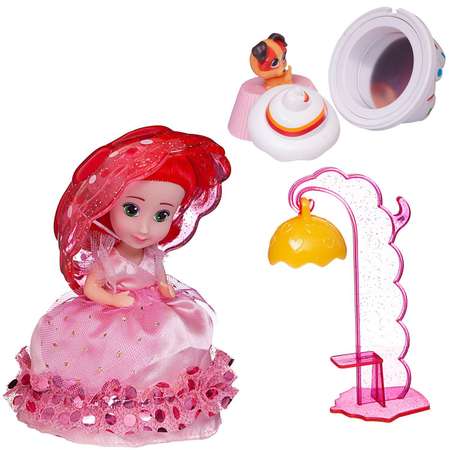 Игровой набор Туалетный столик ABTOYS куколка Capecake Surprise с питомцем цвет розовый