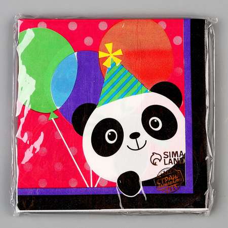Салфетки Страна карнавалия бумажные «Панда с шариками» в наборе 20 шт.