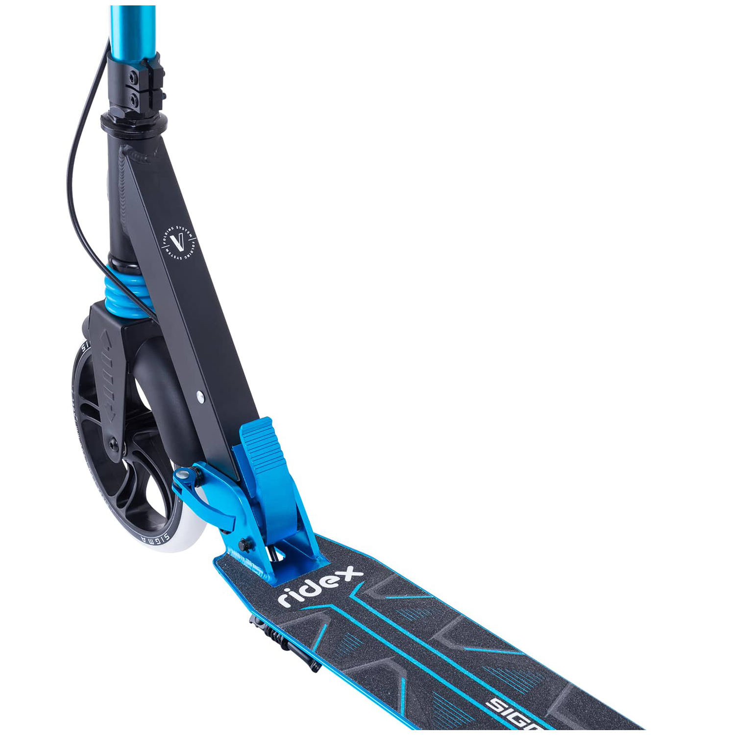 Самокат RIDEX двухколесный Scooter 2 wheels Sigma 200 black/light blue - фото 6