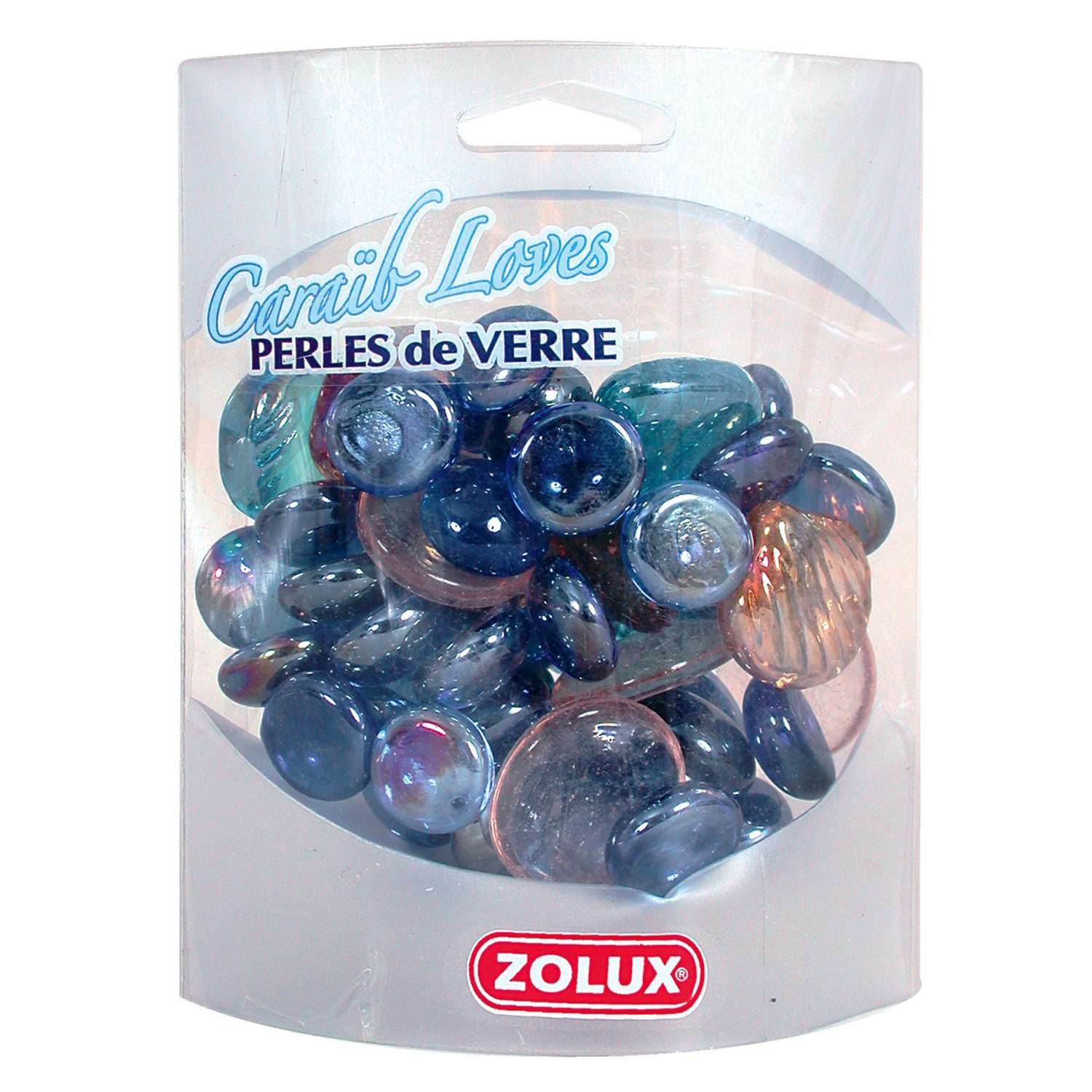 Декорация для аквариумов Zolux стеклянная Карибская любовь Фиолетовый микс 430г - фото 1