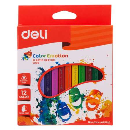 Восковые мелки Deli EC20000 Color Emotion трехгранные 12 цв.