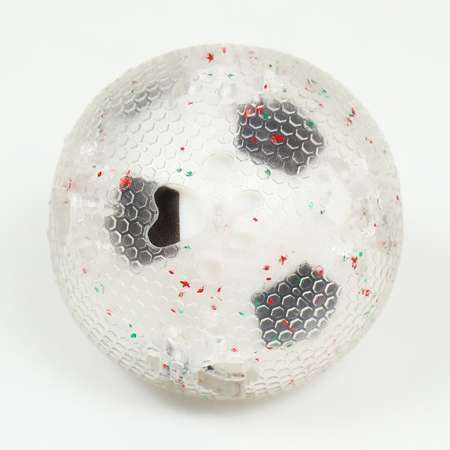 Игрушка Пижон для собак «Мяч футбол-лапки 2 в 1» TPR+винил 7 5 см прозрачная/белая с чёрным