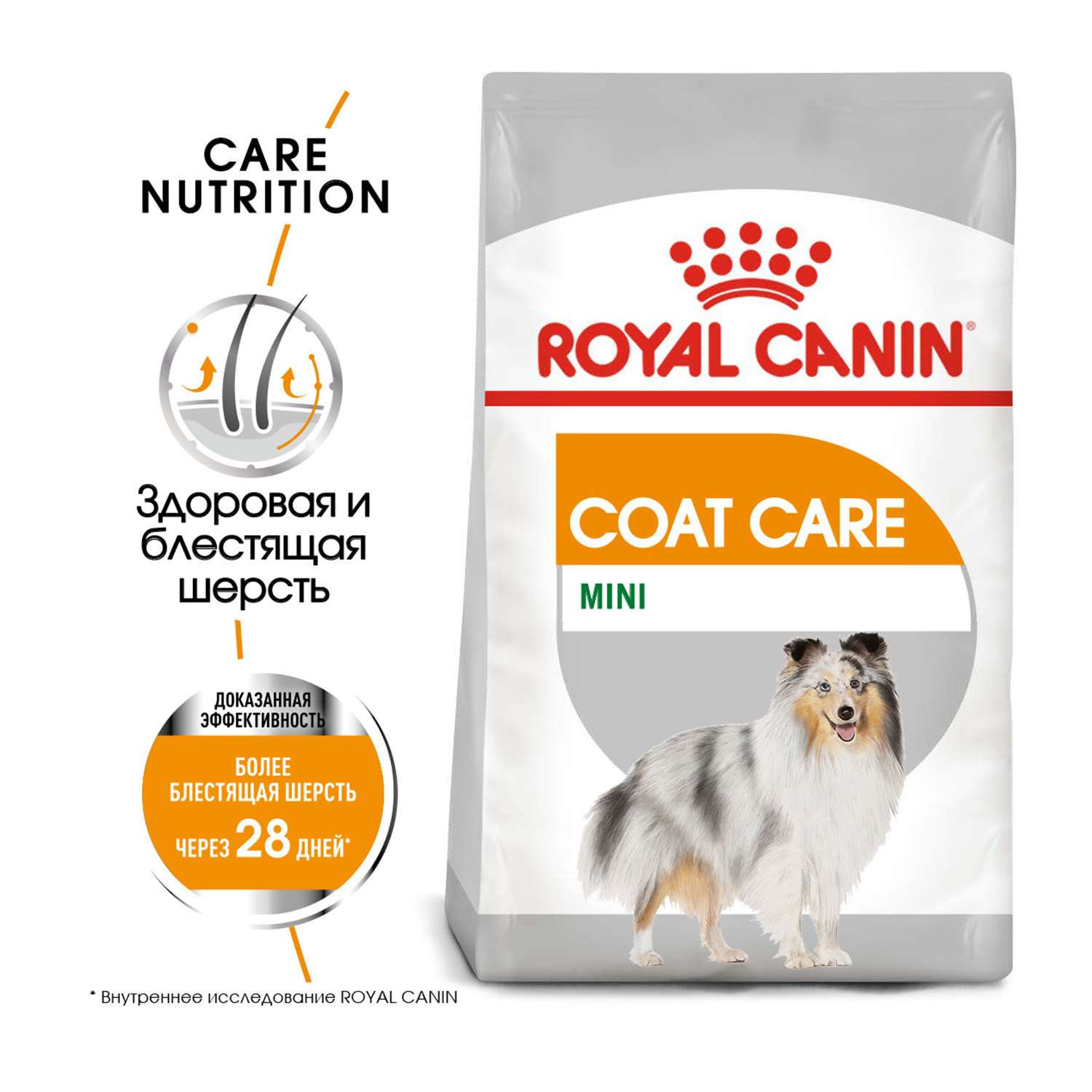 Корм для собак ROYAL CANIN Mini Coat Care мелких пород с тусклой и сухой шерстью 3кг - фото 1