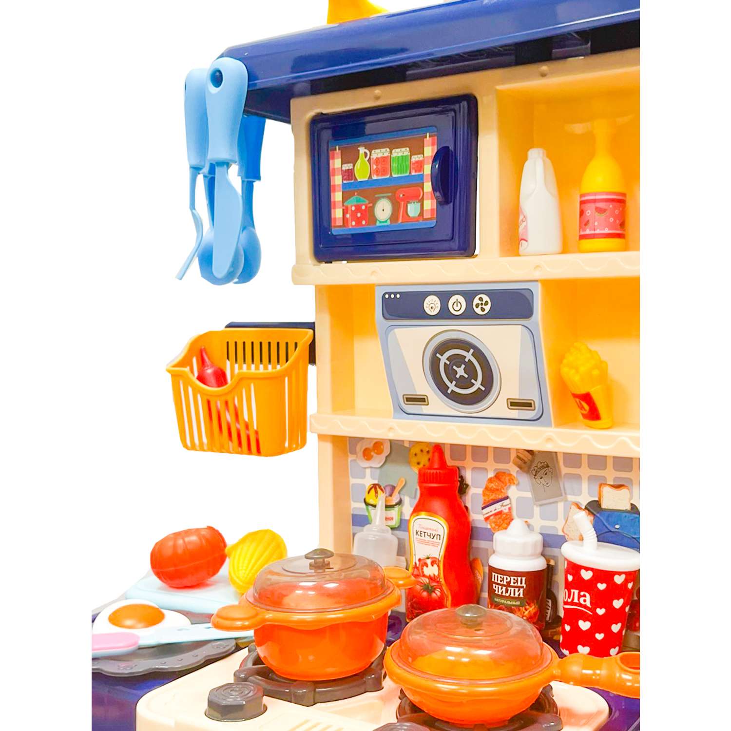 Детская кухня SHARKTOYS со светом звуком водой 44 предмета - фото 5
