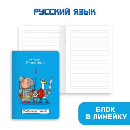 Тетрадь Проф-Пресс в клетку в линию 40 л А5 набор из 4 шт Школа в тренде Математика+химия физика+биология+русс. язык