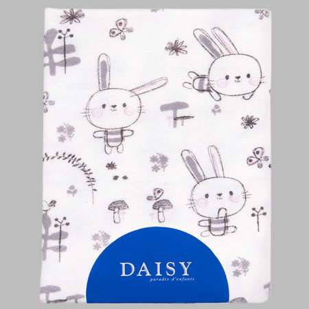 Пеленка Daisy Фланель 120х120см Зайчик с щечками