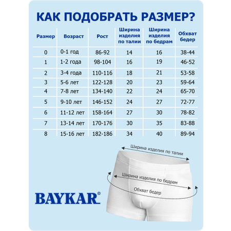 Трусы боксеры 3 шт Baykar