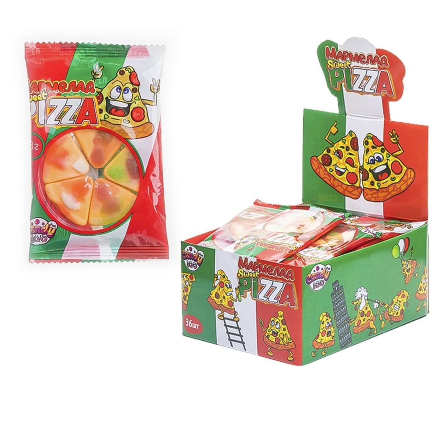 Мармелад жевательный Fun Candy Lab Sweet PIZZA 36 шт по 18 гр - фото 1