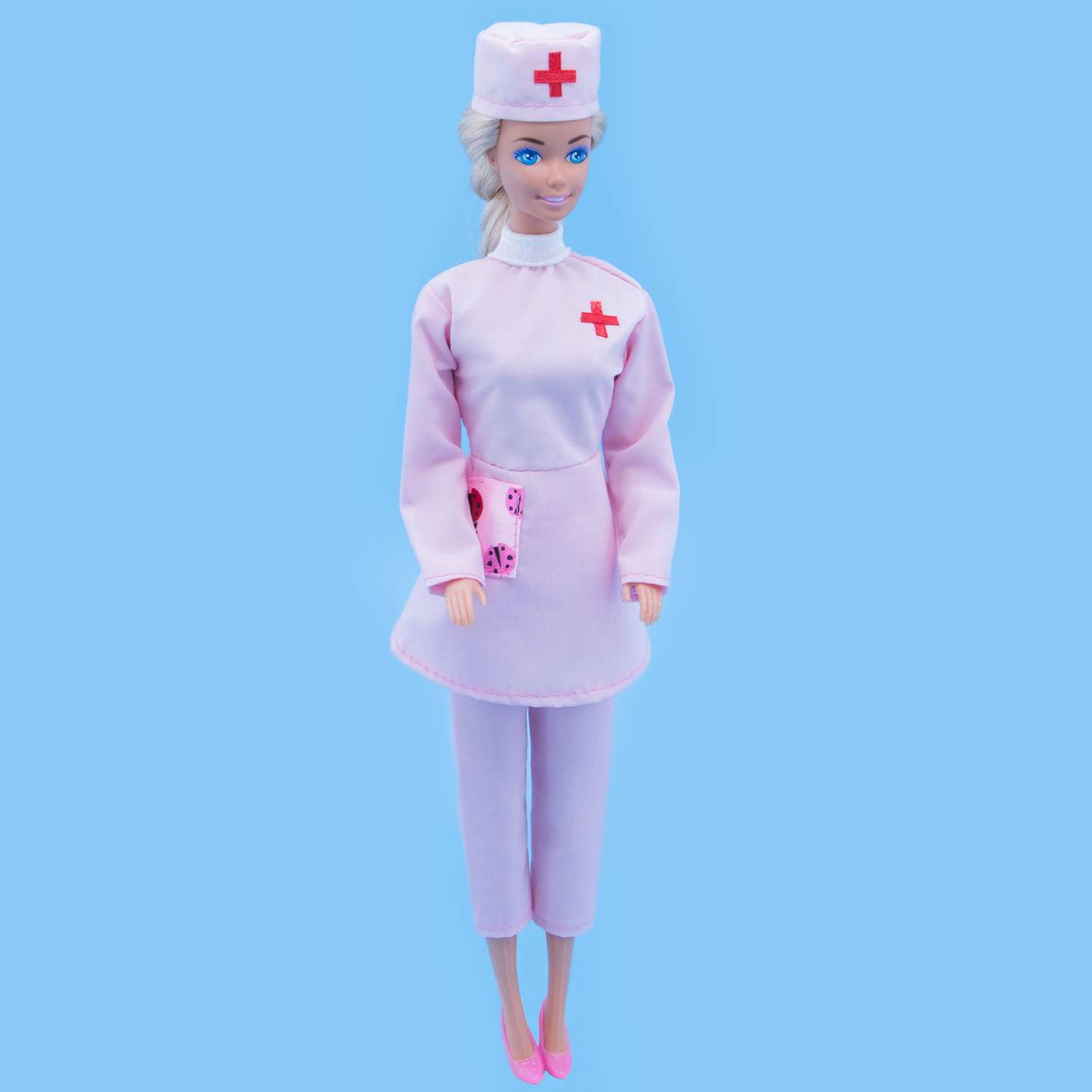 Костюм медсестры Модница для куклы 29 см 4747 розовый 4547розовый - фото 5