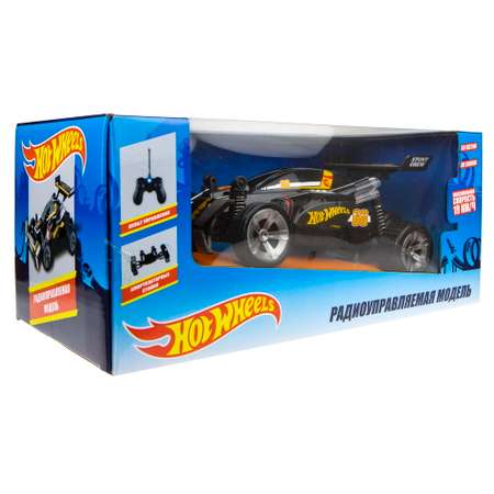 Машинка на пульте управления Hot Wheels багги масштаб 1:20 с АКБ чёрная со светом