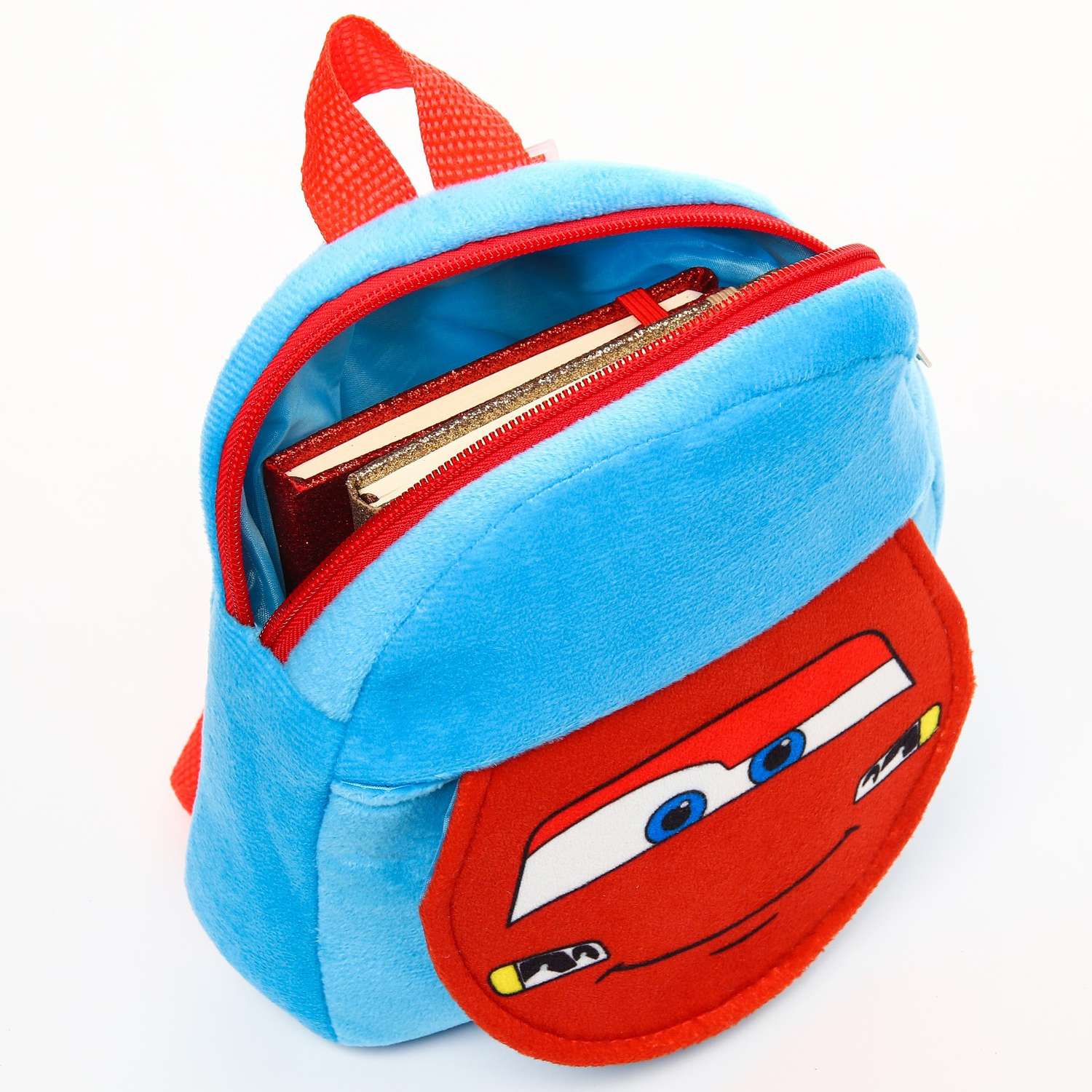 Рюкзак Disney плюшевый «Молния Маккуин» на молнии с карманом 19х22 см Тачки - фото 3