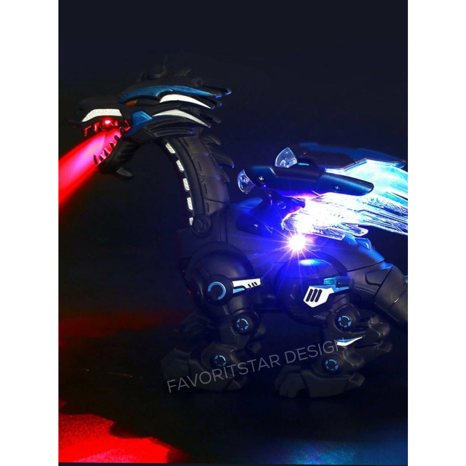 Интерактивный дракон робот FAVORITSTAR DESIGN огнедышащий с паром движение звук свет - фото 4