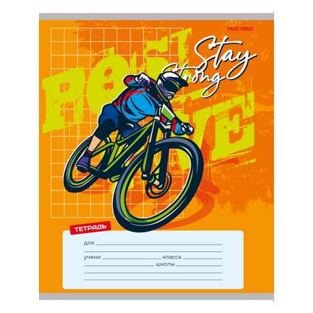 Тетрадь 18 л цветная обложка Prof Press Рисунок велосипедиста комплект 10 штук