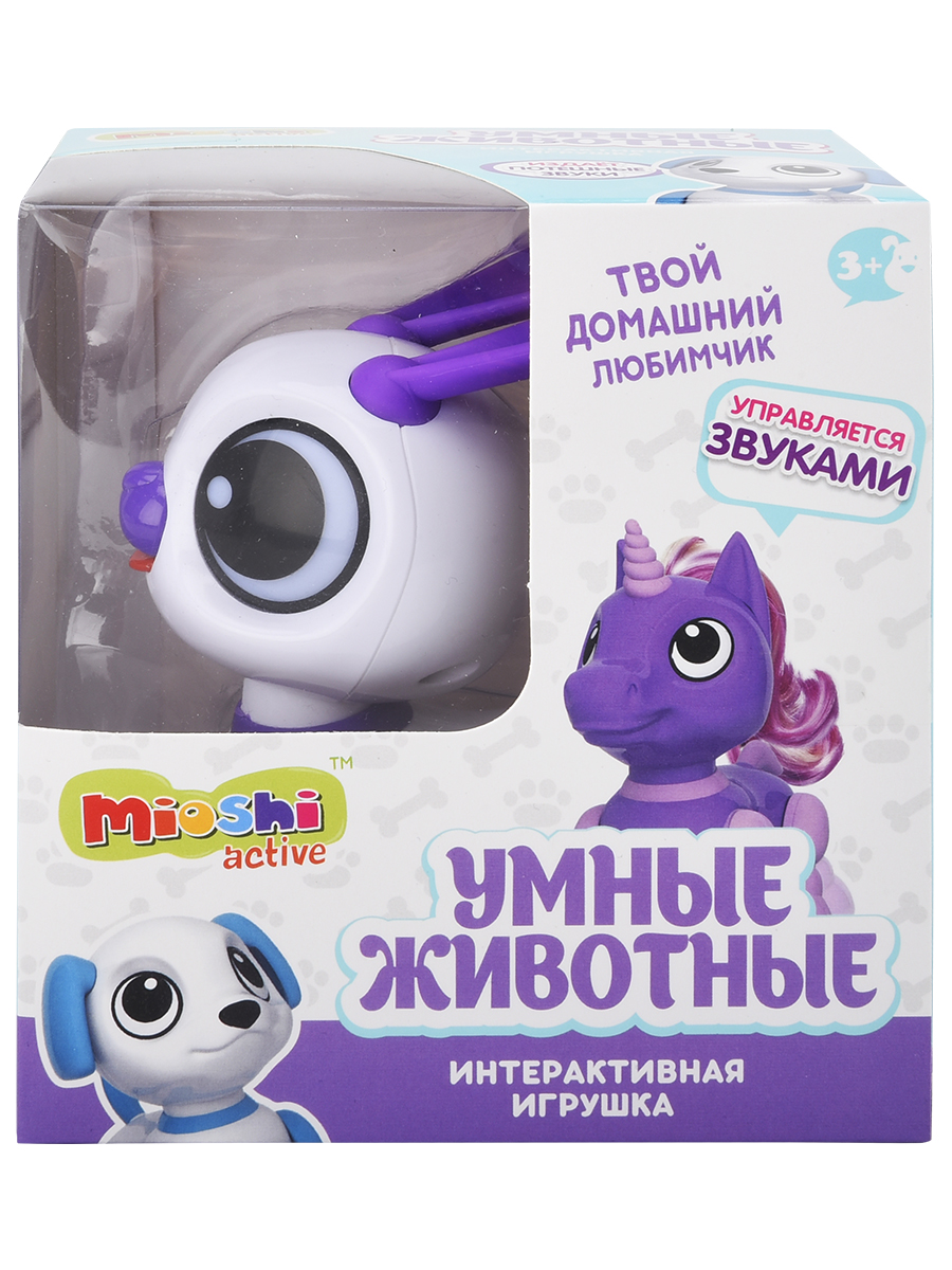 Интерактивная игрушка Mioshi зайчонок 13 см свет звук фиол - фото 4