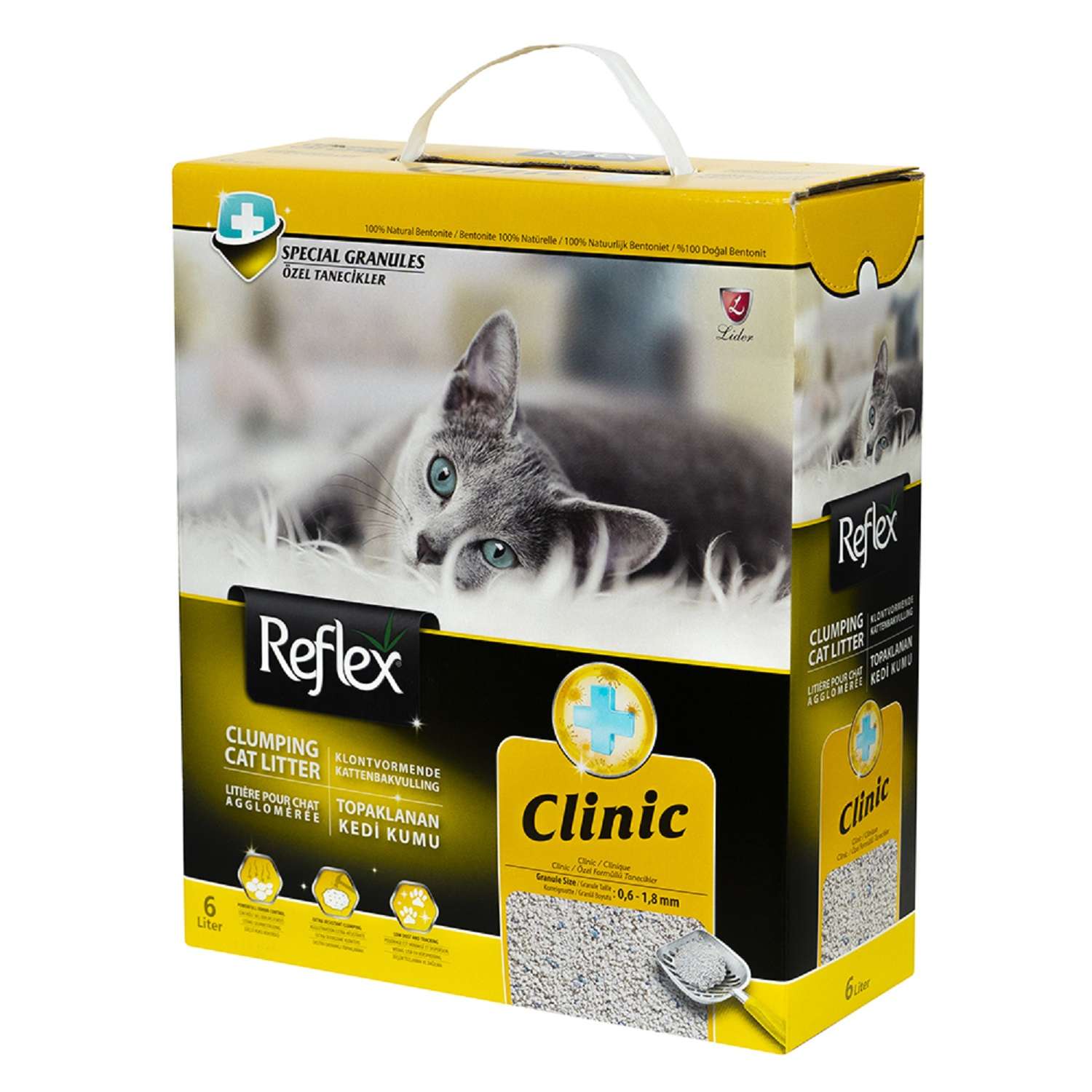 Наполнитель для кошачьего туалета Reflex комкующийся бентонитовый с антибактериальным эффектом 6л - фото 1