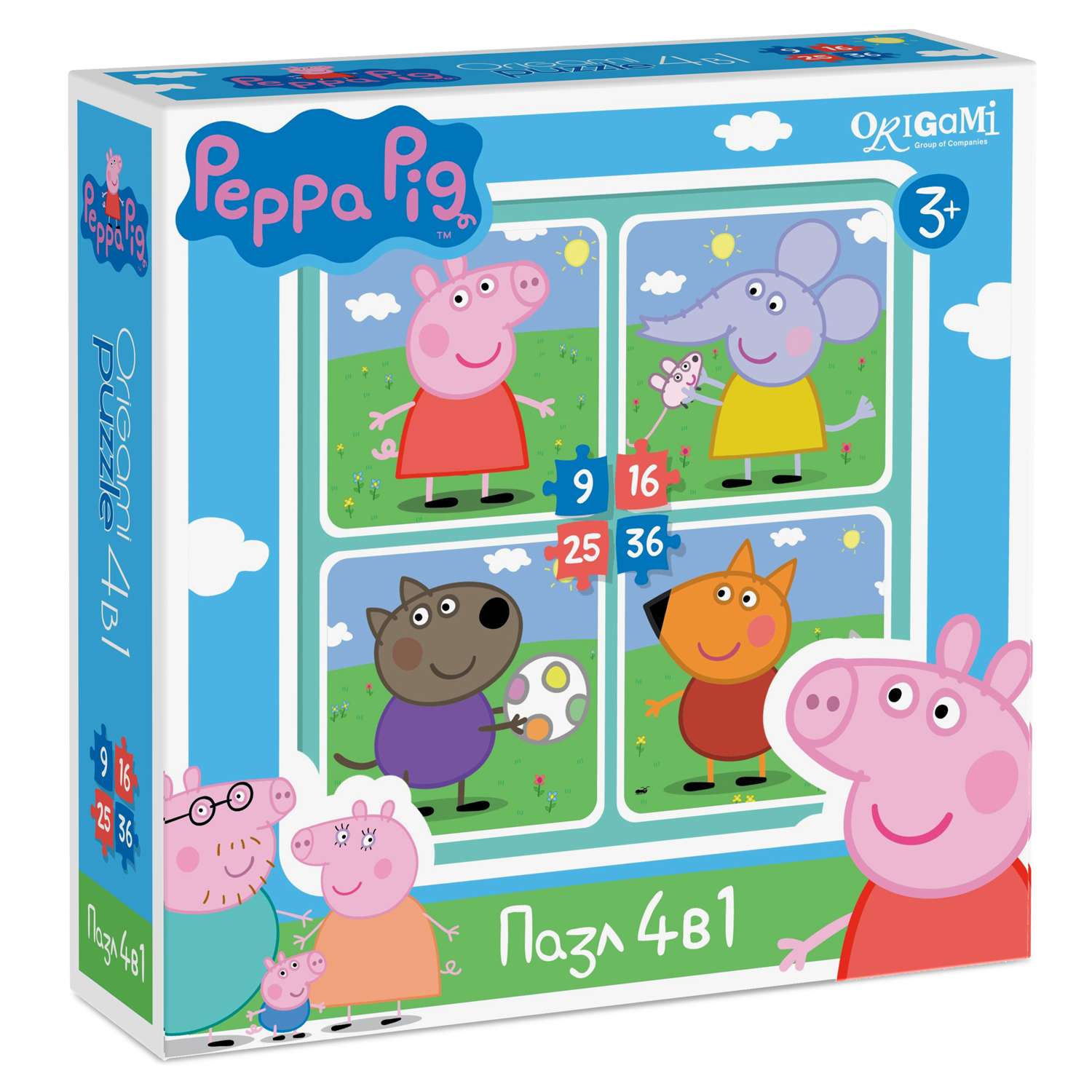 Пазлы ORIGAMI Peppa Pig 9-16-25-36 в ассортименте - фото 3