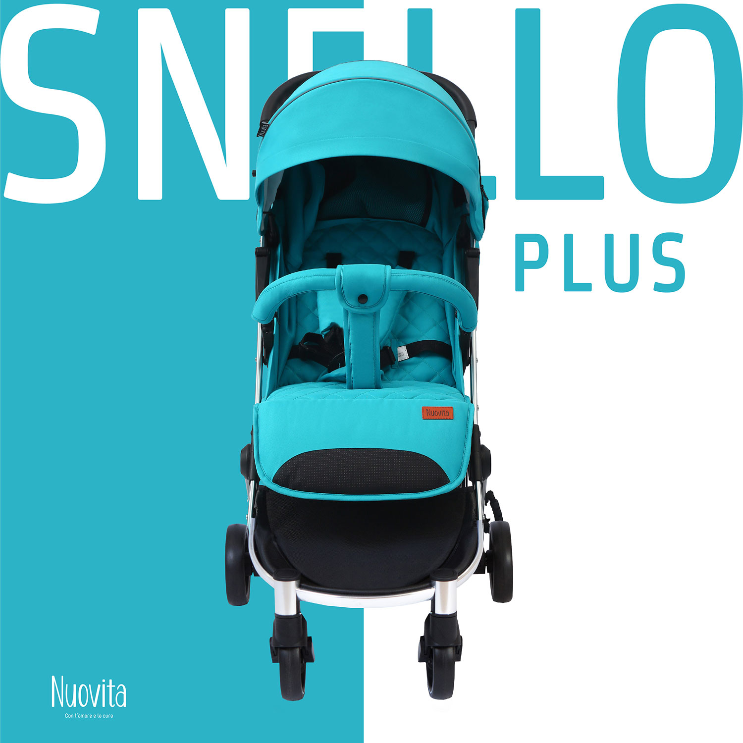 Коляска прогулочная Nuovita Snello Plus Бирюзовый бархат - фото 3