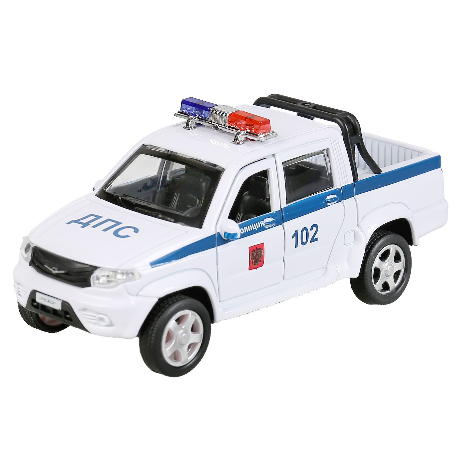 Полицейская машина Технопарк УАЗ UAZ Pickup белый 298709 - фото 1