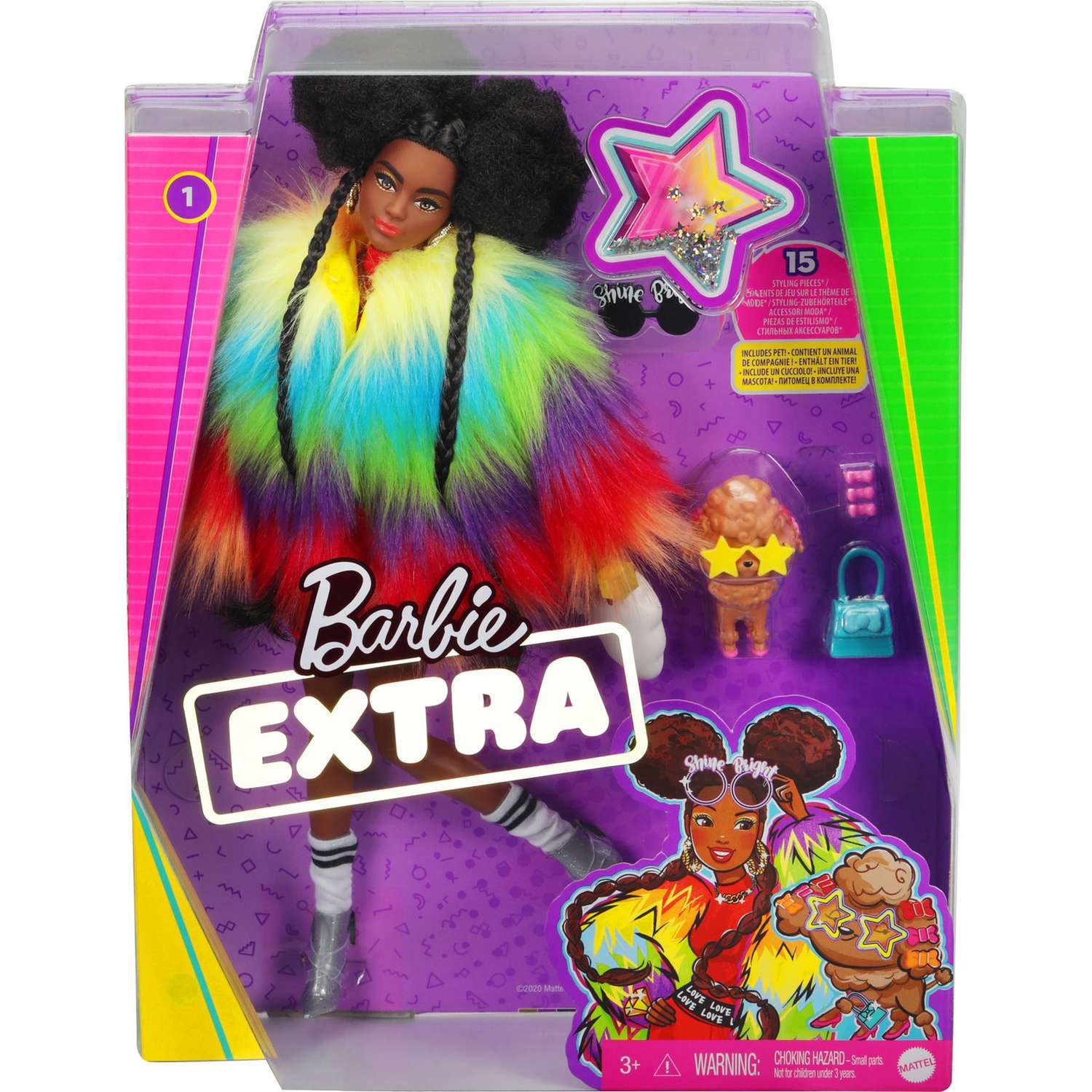 Кукла Barbie Экстра в радужном пальто GVR04 GVR04 - фото 2