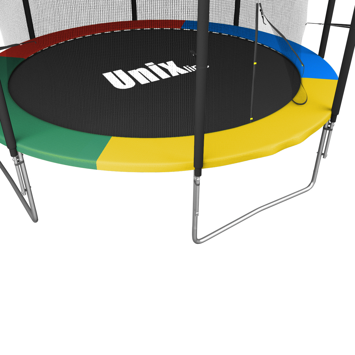 Батут каркасный Simple 12 ft UNIX line Color с внутренней защитной сеткой общий диаметр 366 см до 150 кг - фото 5