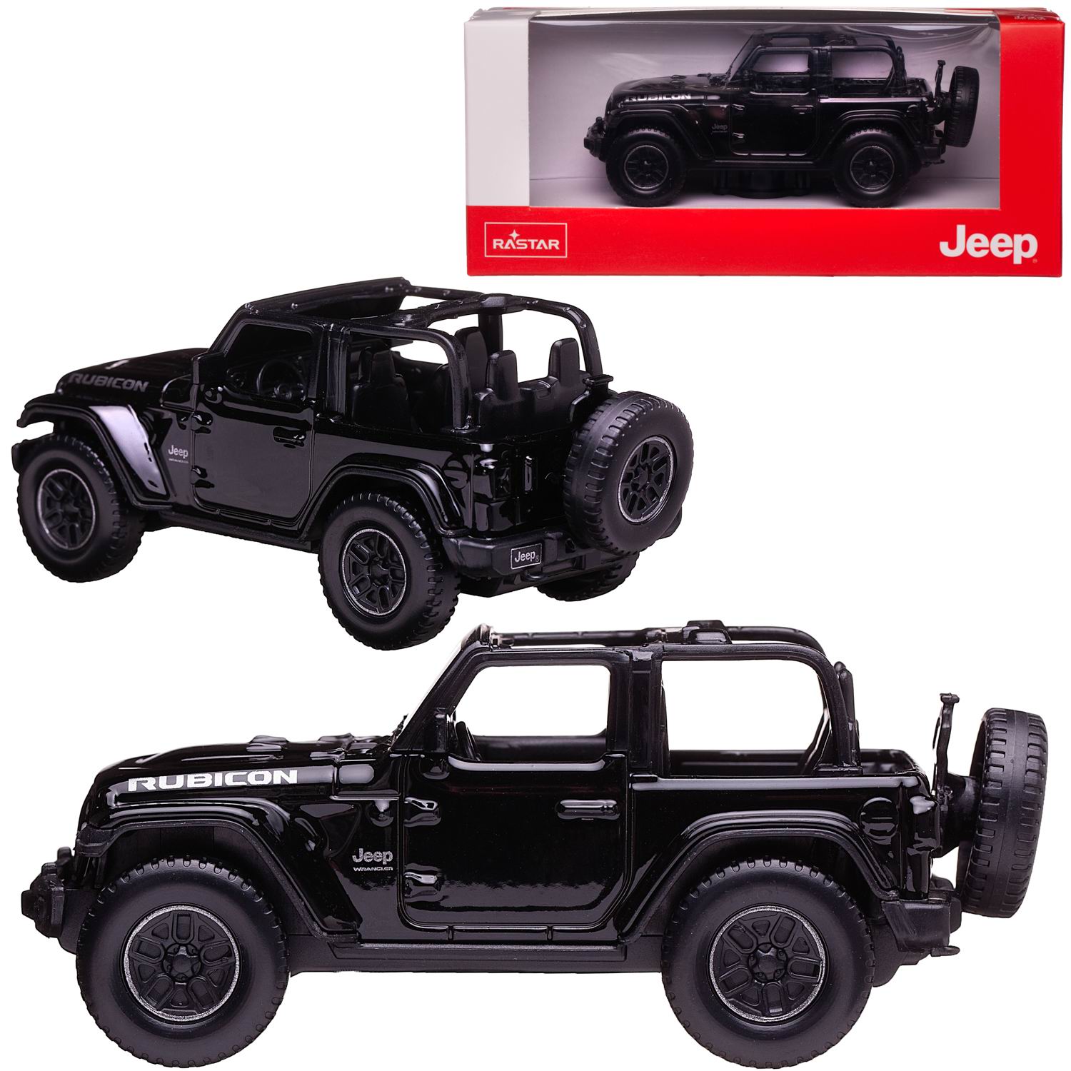 Автомобиль Rastar Jeep 1:43 без механизмов черный 59000B - фото 3