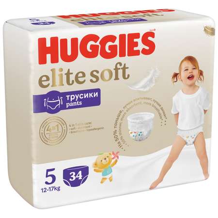 Подгузники-трусики Huggies Elite Soft 5 12-17кг 34шт